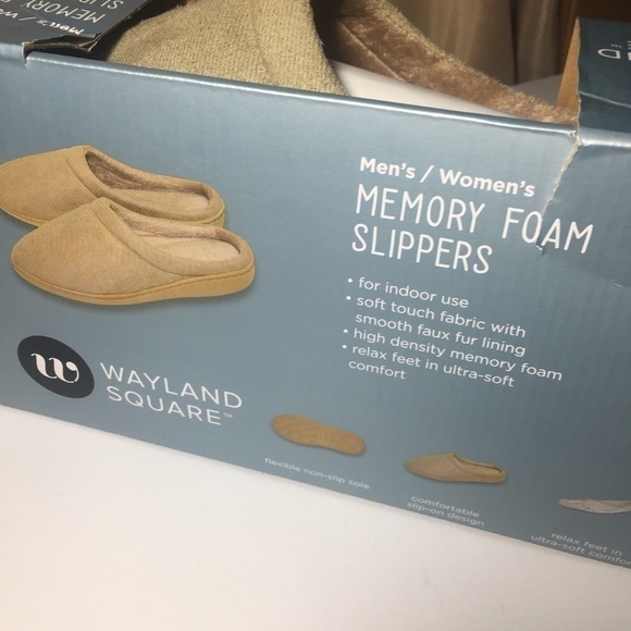 wayland Square Unisex Memory Foam Slippers 9-10 - Picture 5 of 6